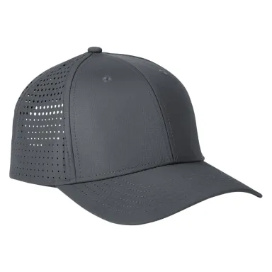 Big Accessories BA537 Performance Perforated Cap in Charcoal front view