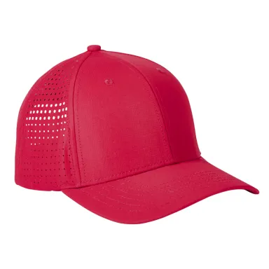 Big Accessories BA537 Performance Perforated Cap in Red front view