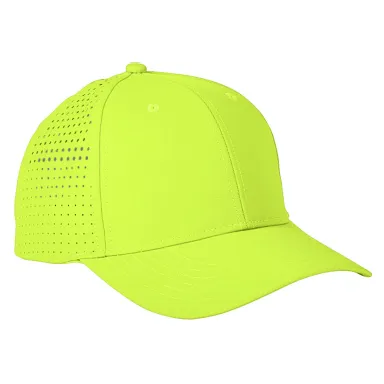 Big Accessories BA537 Performance Perforated Cap in Neon yellow front view
