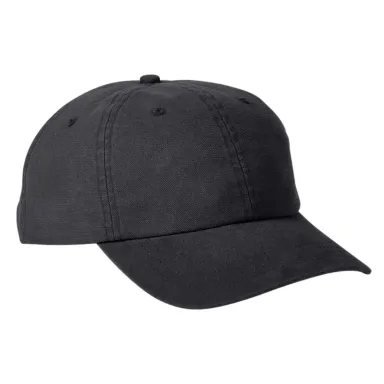 Big Accessories BA610 Heavy Washed Canvas Cap in Black front view