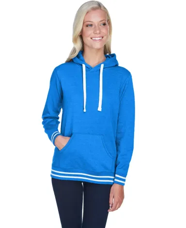 J America 8651 Relay Women's Hooded Pullover Sweat ROYAL front view