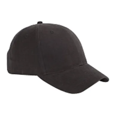 BX002 Big Accessories 6-Panel Brushed Twill Struct in Black front view