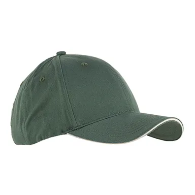 BX004 Big Accessories 6-Panel Twill Sandwich Baseb in Olive/ stone front view