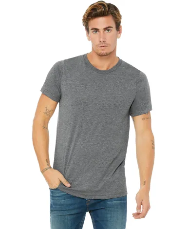 BELLA+CANVAS 3413 Unisex Howard Tri-blend T-shirt in Grey triblend front view
