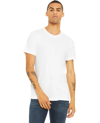 BELLA+CANVAS 3413 Unisex Howard Tri-blend T-shirt in Solid wht trblnd front view