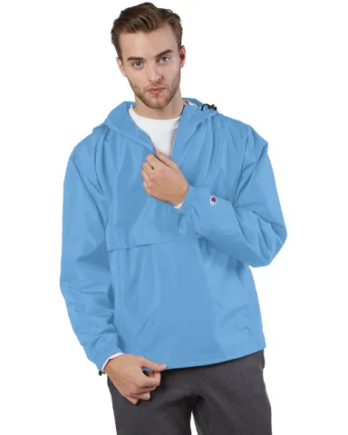 Champion Clothing CO200 Packable Jacket in Light blue front view