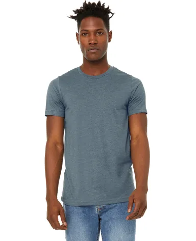 Bella + Canvas 3301 Unisex Sueded Tee in Heather slate front view