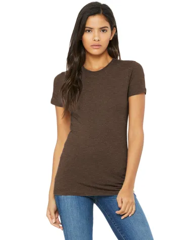 BELLA 6004 Womens Favorite T-Shirt in Heather brown front view