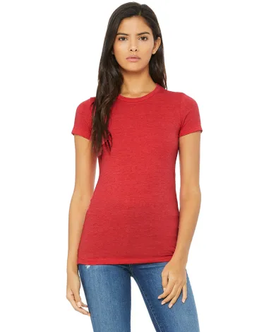 BELLA 6004 Womens Favorite T-Shirt in Heather red front view