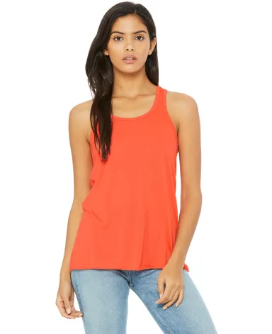 BELLA 8800 Womens Racerback Tank Top in Coral front view