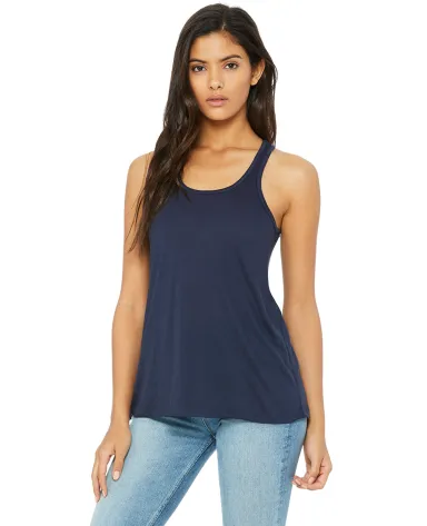BELLA 8800 Womens Racerback Tank Top in Midnight front view