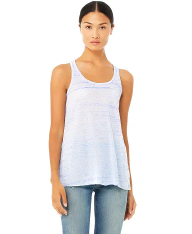 BELLA 8800 Womens Racerback Tank Top in Blue marble front view