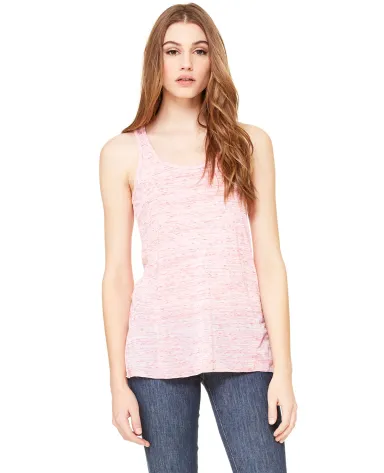 BELLA 8800 Womens Racerback Tank Top in Red marble front view