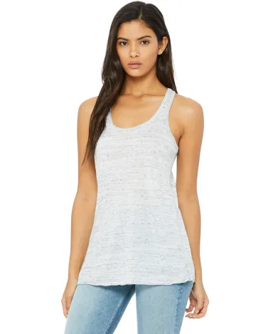 BELLA 8800 Womens Racerback Tank Top in White marble front view