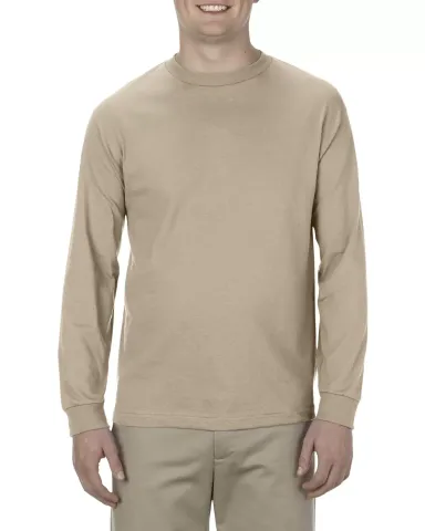 Alstyle 1304 Classic Long Sleeve Tee in Sand front view