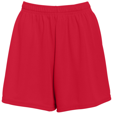 960 Ladies Wicking Mesh Short  in Red front view