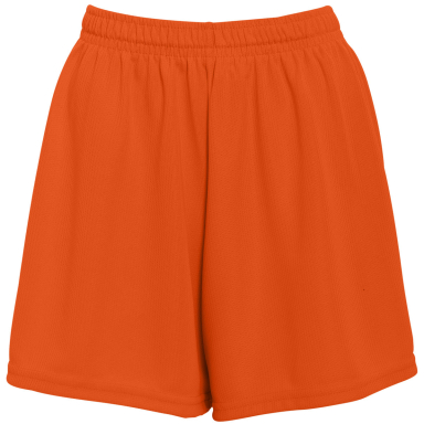 960 Ladies Wicking Mesh Short  in Orange front view
