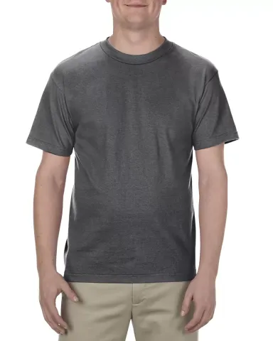 1301 Alstyle Adult Cotton Tee in Heather charcoal front view