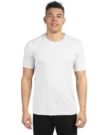 Next Level 6200 Men's Poly/Cotton Tee in White front view
