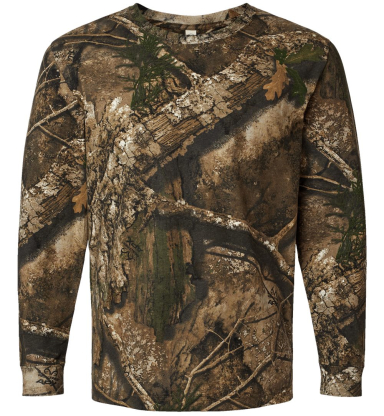 Code V 3981 Adult Realtree® Camo Long Sleeve Tee in Realtree apx front view