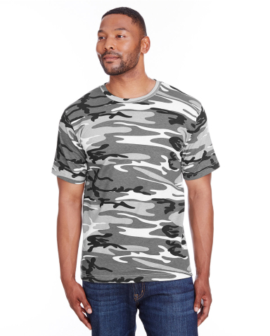 Code V 3907 Adult Camo Tee in Urban woodland front view