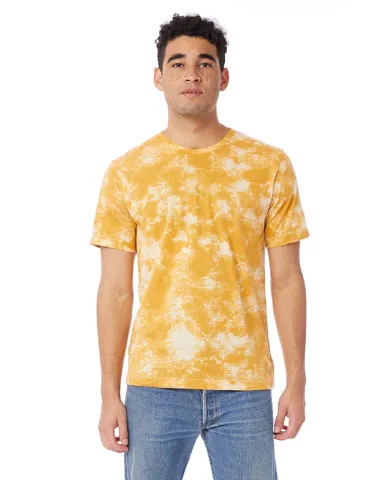 Alternative Apparel 1070 Unisex Go-To T-Shirt in Gold tie dye front view