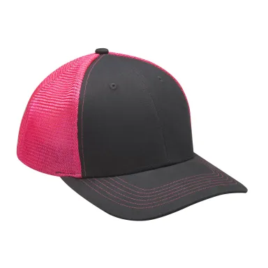 Adams Hats PR102 Brushed Cotton/Soft Mesh Trucker  in Neon pink front view