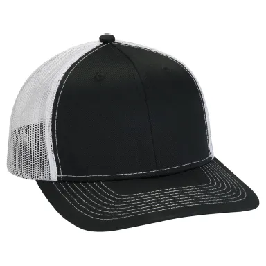 Adams Hats PV112 Adult Eclipse Cap in Black/ white front view