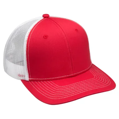 Adams Hats PV112 Adult Eclipse Cap in Red/ white front view