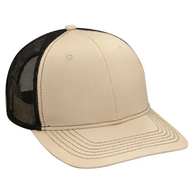 Adams Hats PV112 Adult Eclipse Cap in Khaki/ black front view