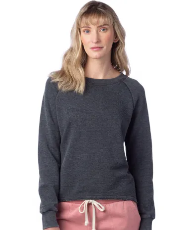 Alternative Apparel 8626 Ladies' Lazy Day Pullover in Washed black front view