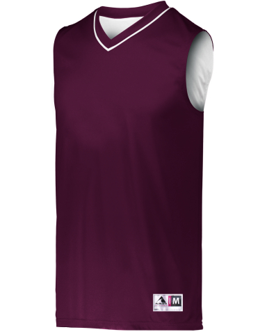 Augusta Sportswear 152 Adult Reversible Two-Color  in Maroon/ white front view