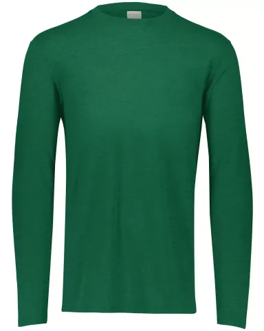 Augusta Sportswear 3076 Youth 3.8 oz., Tri-Blend L DK GREEN HEATHER front view