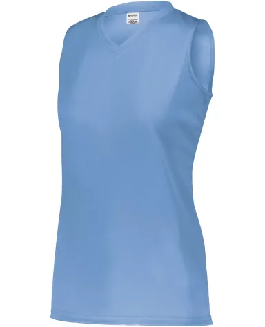 Augusta Sportswear 4795 Girls Sleeveless Wicking A COLUMBIA BLUE front view