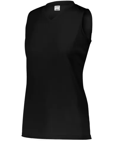 Augusta Sportswear 4795 Girls Sleeveless Wicking A BLACK front view