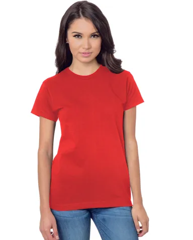 Bayside Apparel 3075 Ladies' Union-Made 6.1 oz., C in Red front view