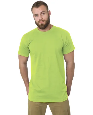 Bayside Apparel 5200 Tall 6.1 oz., Short Sleeve T- in Lime green front view