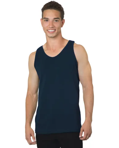 Bayside Apparel 6500 Men's 6.1 oz., 100% Cotton Ta in Navy front view