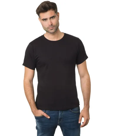 Bayside Apparel 9500 Unisex 4.2 oz., 100% Cotton F in Black front view