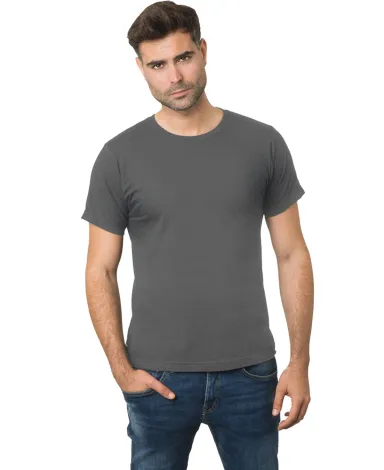 Bayside Apparel 9500 Unisex 4.2 oz., 100% Cotton F in Charcoal front view