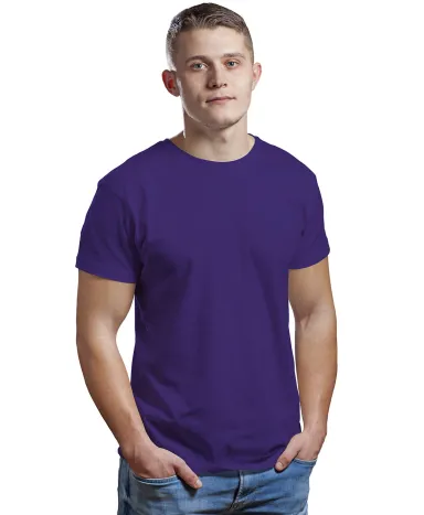Bayside Apparel 9500 Unisex 4.2 oz., 100% Cotton F in Purple front view