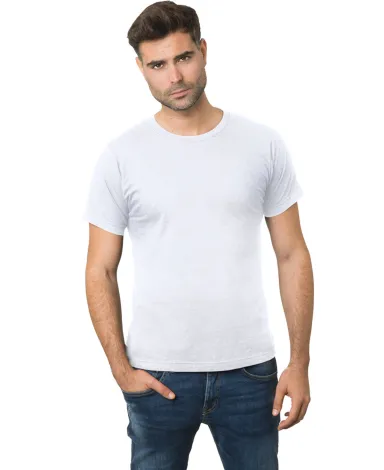 Bayside Apparel 9500 Unisex 4.2 oz., 100% Cotton F in White front view