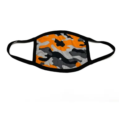 Bayside Apparel 1935 Adult Camo Face Mask in Orange camo front view
