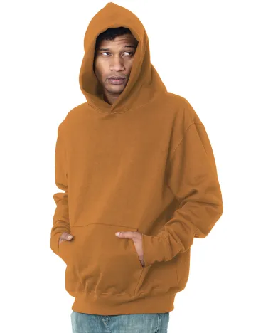 Bayside Apparel 4000 Adult Super Heavy Hooded Swea in Caramel brown front view