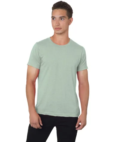 Bayside Apparel 9510 Unisex 4.2 oz., 50/50 Fine Je in Heather sage front view