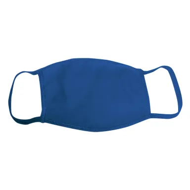 Bayside Apparel 1900 Adult Cotton Face Mask Made i in Royal blue front view