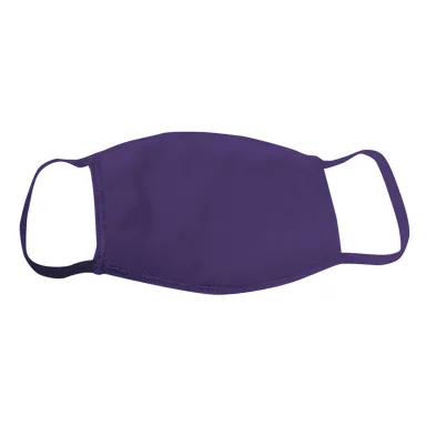 Bayside Apparel 1900 Adult Cotton Face Mask Made i in Purple front view