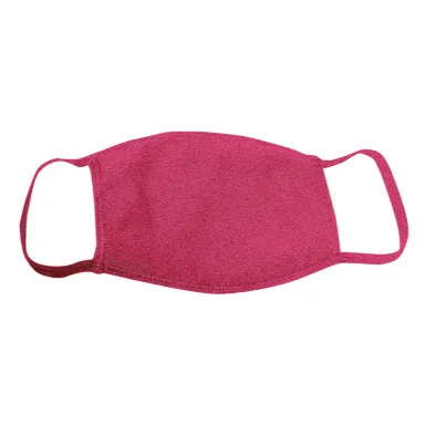 Bayside Apparel 1900 Adult Cotton Face Mask Made i in Heather red front view