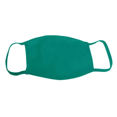 Bayside Apparel 1900 Adult Cotton Face Mask Made i in Kelly green front view