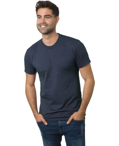 Bayside Apparel 9570 Unisex 4.2 oz., Triblend T-Sh in Tri navy front view